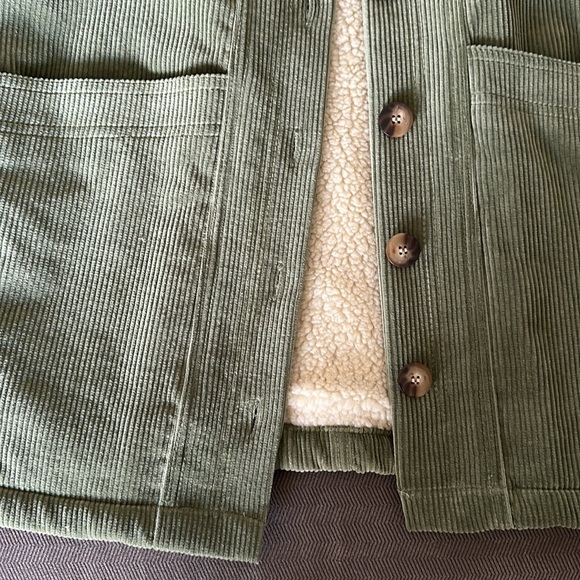Sezane Green Corduroy Jacket with Cream Collar NWT - Picture 11 of 13